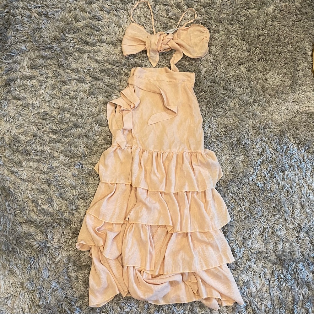 NEW Pink Sand Ruffle Skirt Beach Cover Up Set